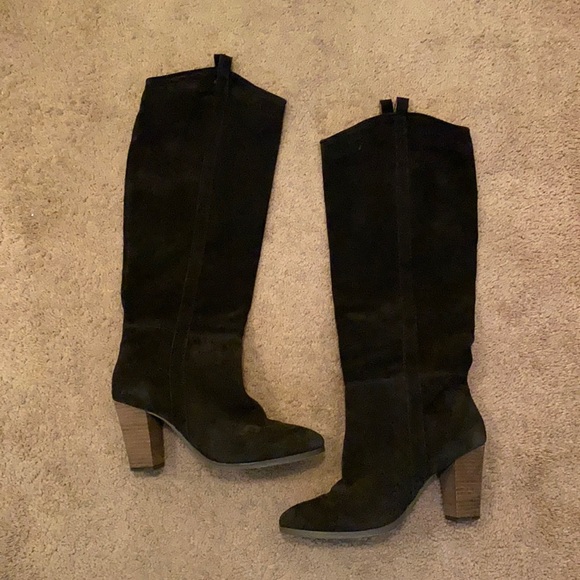 Dolce Vita Black Suede Knee High Boots - Picture 1 of 7